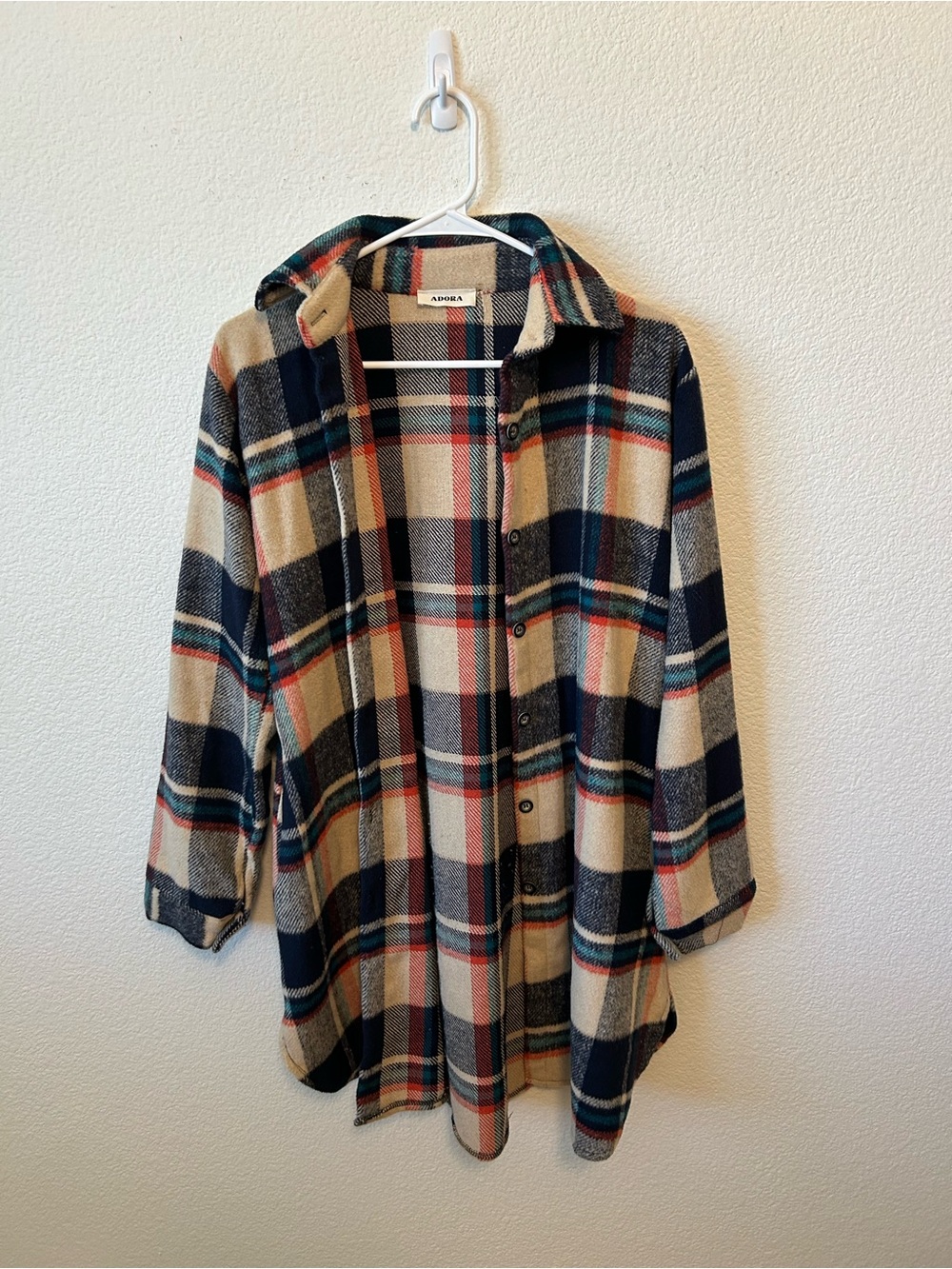 ADORA Plaid Jacket in Navy, Cream, Teal & Red